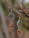 Metal Flower & Blue Pottery Geo Bead